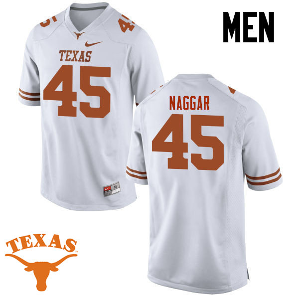 Men #45 Chris Naggar Texas Longhorns College Football Jerseys-White